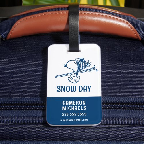 Peanuts  Snoopy Ski Trip Luggage Tag