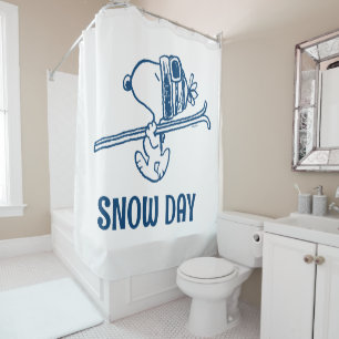 Peanuts   Snoopy Ski Trip Shower Curtain