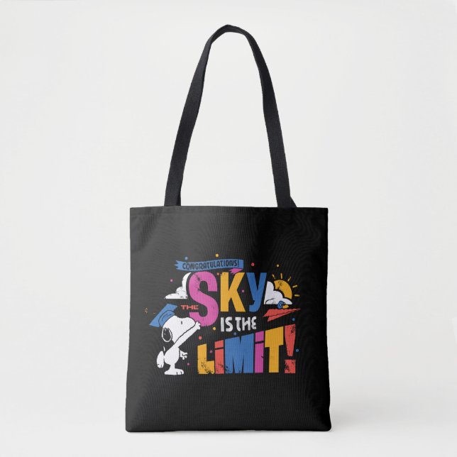 Peanuts Snoopy Sky Is The Limit Graduation Tote Bag (Front)