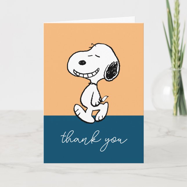 Peanuts | Snoopy Smile Letterpress Thank You Card (Front)