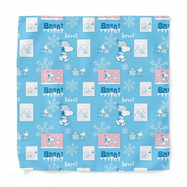 Peanuts | Snoopy Snow Day Pattern Bandana (Front)