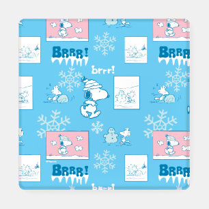 Peanuts Snoopy Snow Day Pattern Coaster Set