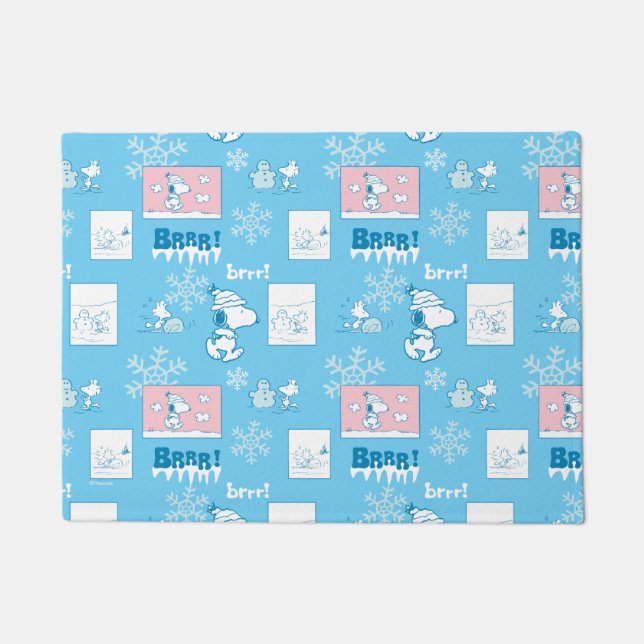 Peanuts | Snoopy Snow Day Pattern Doormat (Front)