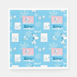 Peanuts Snoopy Snow Day Pattern Napkins