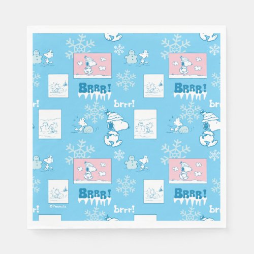 Peanuts  Snoopy Snow Day Pattern Napkins