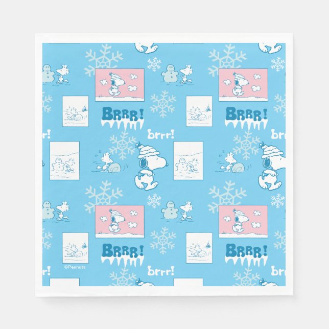 Peanuts | Snoopy Snow Day Pattern Napkins (Front)