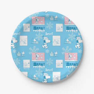 Peanuts   Snoopy Snow Day Pattern Paper Plates