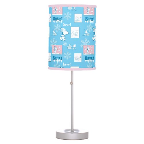 Peanuts  Snoopy Snow Day Pattern Table Lamp