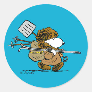 Peanuts Snoopy Snow Warrior Classic Round Sticker