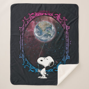 Peanuts Snoopy Spaced Out Balloon Sherpa Blanket
