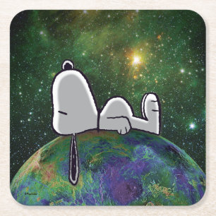 Peanuts Snoopy Spaced Out Square Paper Coaster