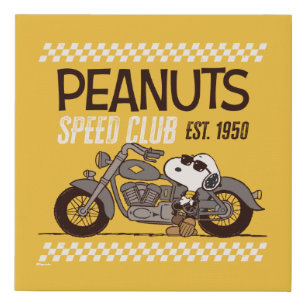 Peanuts   Snoopy Speed Club Faux Canvas Print