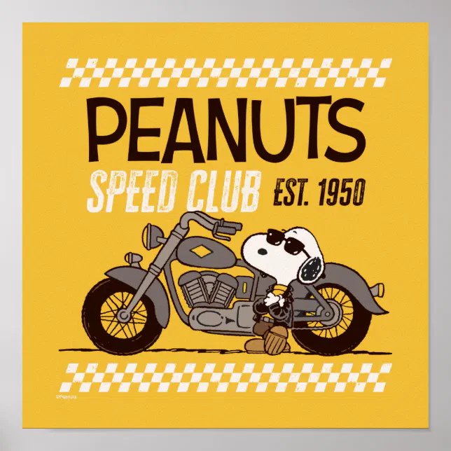 Peanuts | Snoopy Speed Club Poster | Zazzle