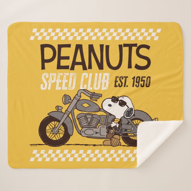 Peanuts | Snoopy Speed Club Sherpa Blanket (Front (Horizontal))