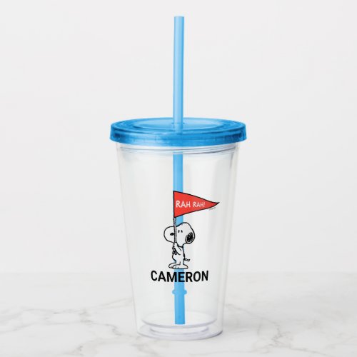 Peanuts  Snoopy Sports Rah Rah Acrylic Tumbler