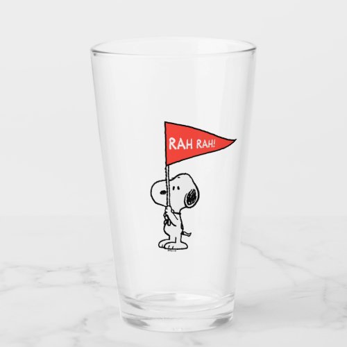 Peanuts  Snoopy Sports Rah Rah Glass