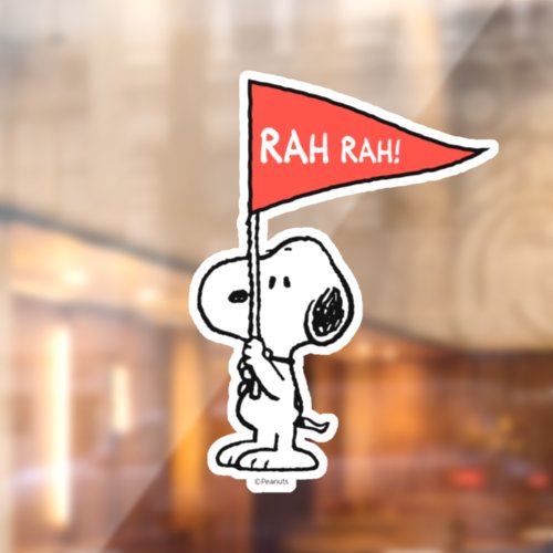 Peanuts  Snoopy Sports Rah Rah Window Cling