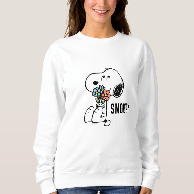 Peanuts | Snoopy Stop & Smell the Flowers Sweatshirt (Front)