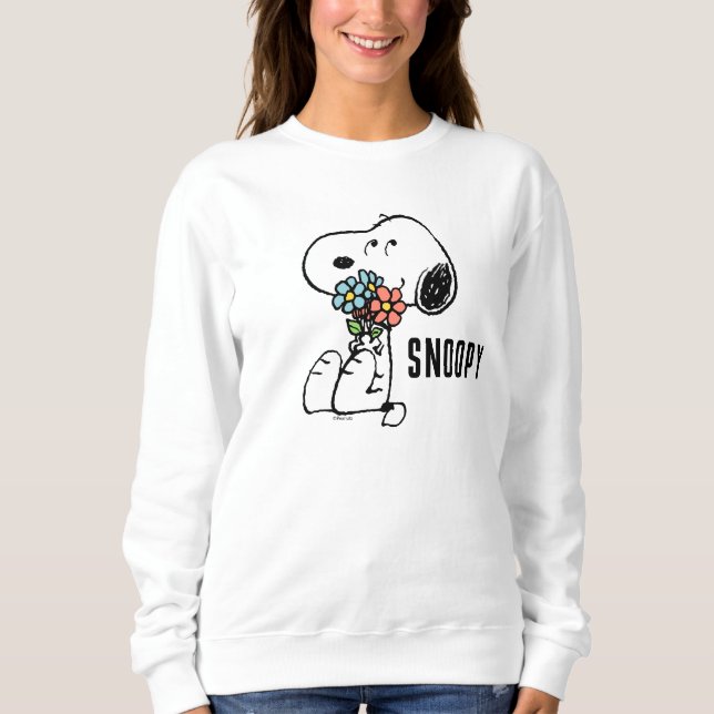 Peanuts | Snoopy Stop & Smell the Flowers Sweatshirt (Front)
