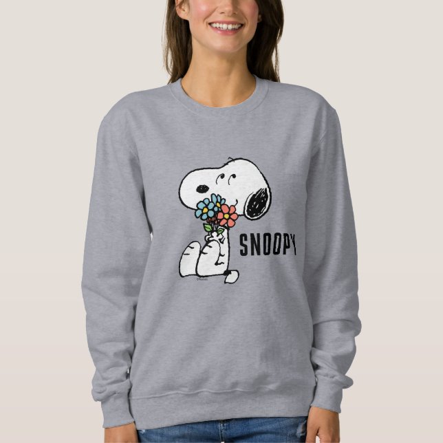 Peanuts | Snoopy Stop & Smell the Flowers Sweatshirt (Front)
