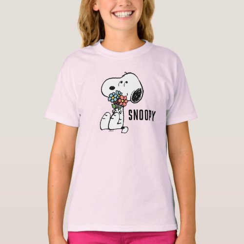 Peanuts  Snoopy Stop  Smell the Flowers T_Shirt