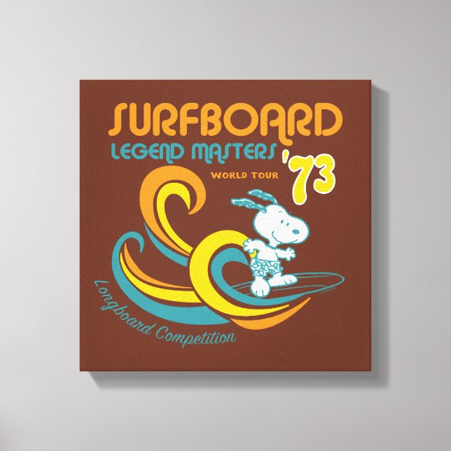 Peanuts | Snoopy Surfboard Longboard Competition Canvas Print (Front)