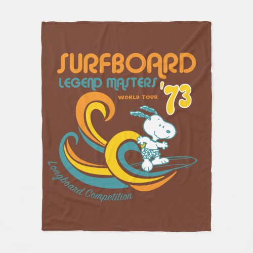 Peanuts  Snoopy Surfboard Longboard Competition Fleece Blanket