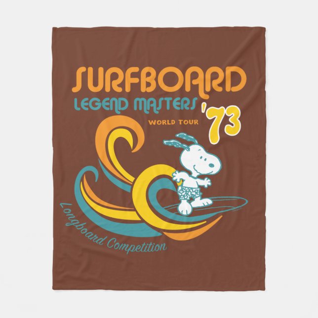 Peanuts | Snoopy Surfboard Longboard Competition Fleece Blanket (Front)