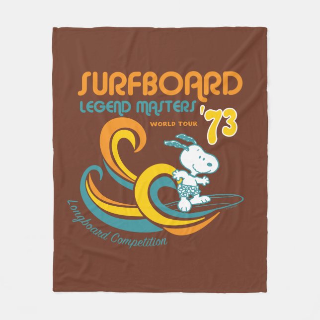Peanuts | Snoopy Surfboard Longboard Competition Fleece Blanket (Front)