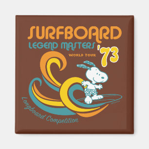 Peanuts Snoopy Surfboard Longboard Competition Magnet