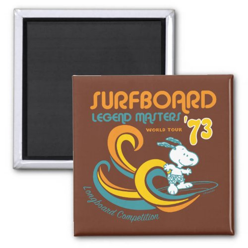 Peanuts  Snoopy Surfboard Longboard Competition Magnet