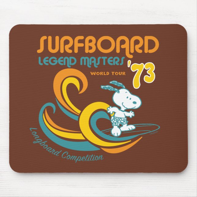 Peanuts | Snoopy Surfboard Longboard Competition Mouse Pad (Front)