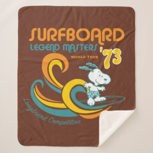 Peanuts   Snoopy Surfboard Longboard Competition Sherpa Blanket
