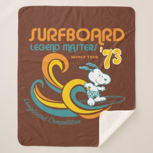 Peanuts  Snoopy Surfboard Longboard Competition Sherpa Blanket
