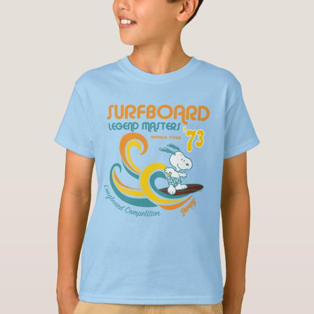 Peanuts | Snoopy Surfboard Longboard Competition T-Shirt (Front)