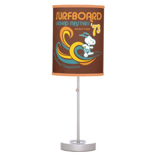 Peanuts  Snoopy Surfboard Longboard Competition Table Lamp