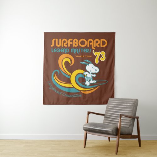 Peanuts  Snoopy Surfboard Longboard Competition Tapestry