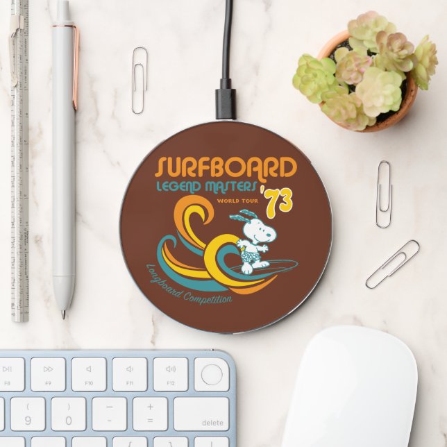 Peanuts | Snoopy Surfboard Longboard Competition Wireless Charger (Desk)