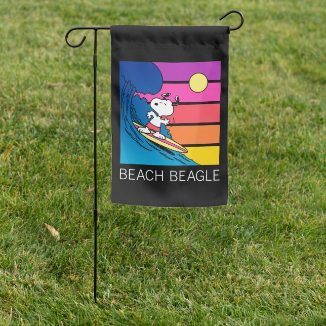 Peanuts | Snoopy Surfing Garden Flag (In SItu)