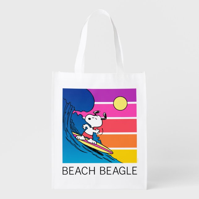 Peanuts | Snoopy Surfing Grocery Bag (Front)