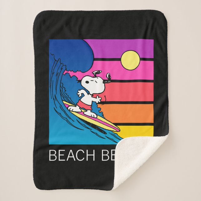Peanuts | Snoopy Surfing Sherpa Blanket (Front)