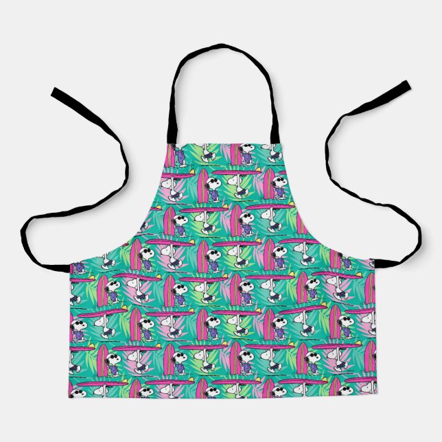 Peanuts | Snoopy Teal Surf Pattern Apron (Front)