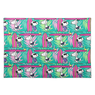 Peanuts   Snoopy Teal Surf Pattern Cloth Placemat