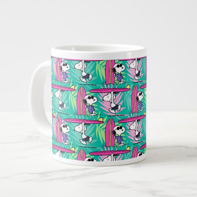 Peanuts | Snoopy Teal Surf Pattern Giant Coffee Mug (Front Left)