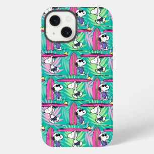 Peanuts Snoopy Teal Surf Pattern iPhone 13 Case