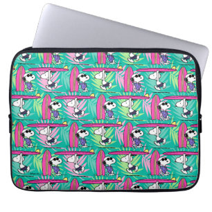 Peanuts   Snoopy Teal Surf Pattern Laptop Sleeve