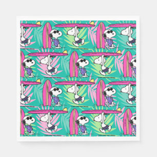 Peanuts Snoopy Teal Surf Pattern Napkins