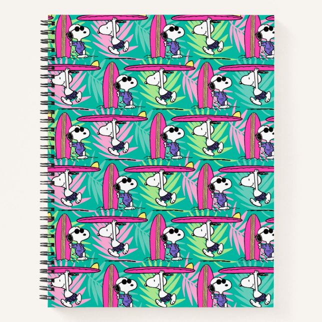 Peanuts | Snoopy Teal Surf Pattern Notebook (Front)