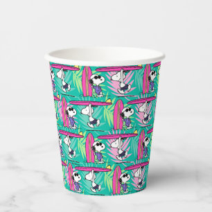 Peanuts   Snoopy Teal Surf Pattern Paper Cups