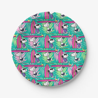 Peanuts | Snoopy Teal Surf Pattern Paper Plates